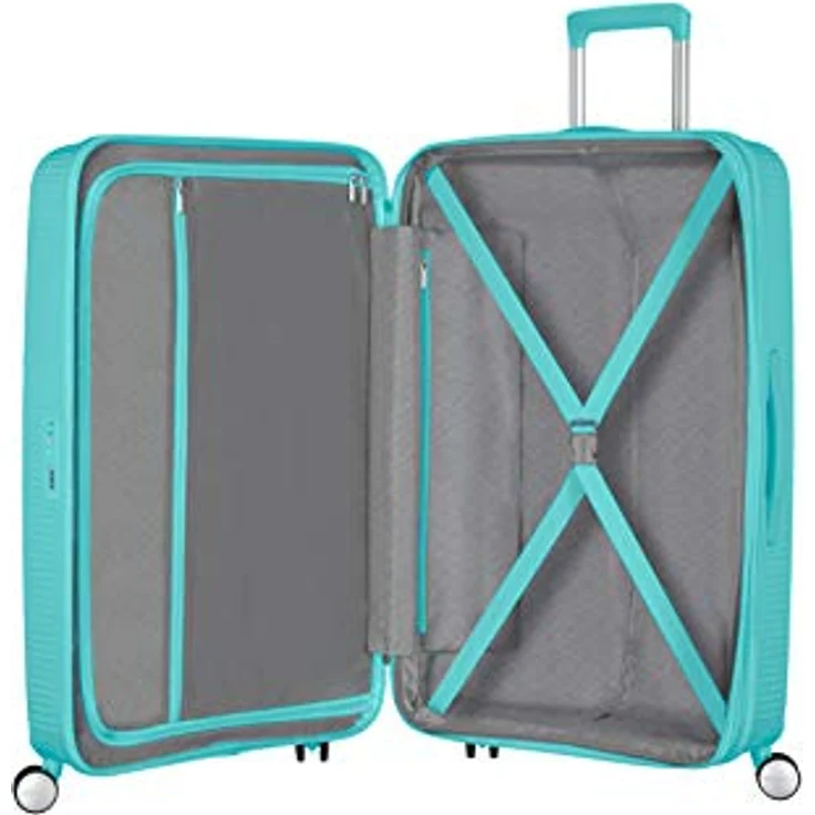 American Tourister Soundbox - Spinner L Erweiterbar Koffer, 77 cm, 97/110 L, Blau (Poolside Blue) – Bild 3