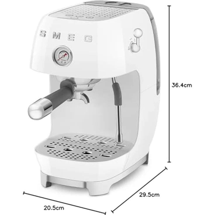 Smeg ECF03WHEU, Premium Siebträgermaschine im 50’s Style, weiß, mit Cold-Brew-Funktion und 15bar Pumpendruck – Bild 10