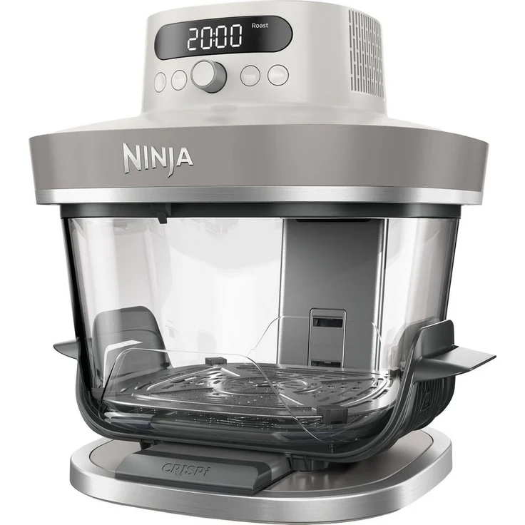 NINJA Heißluftfritteuse CRISPi PRO AS101EULG, 7-in-1 Glas-Air-Fryer in Beige, 2050 W, 5,7 L Fassungsvermögen, spülmaschinenfester Glasbehälter, 7 Kochfunktionen