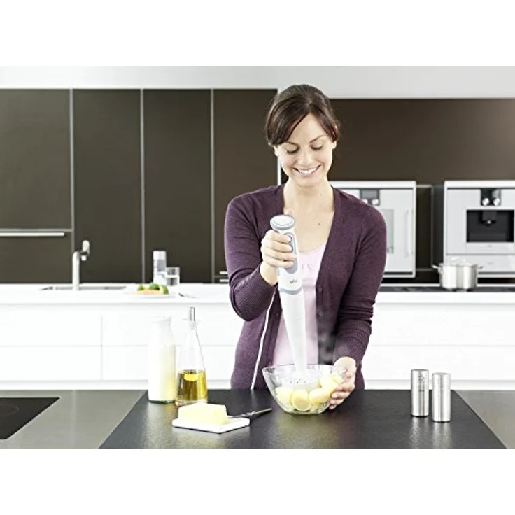 Braun MultiQuick 5 Vario MQ 5007 Puree Stabmixer, 750 W, Kartoffel- und Gemüsestampfer, Edelstahl-Schneebesen, EasyClick System, PowerBell Technologie – Bild 4