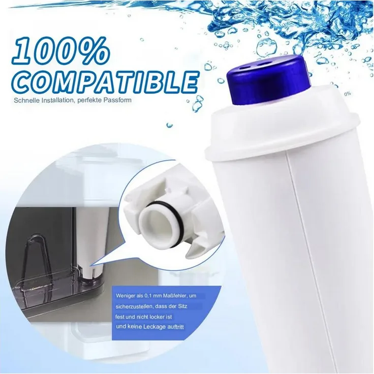 TronicXL Wasserfilter DLSC002, 6 Stück Ersatzfilter für Delonghi ECAM und ESAM, hochwirksame Filterkartusche mit Aktivkohle und Ionenaustauscherharz