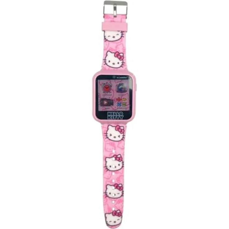 Kids Licensing Hello Kitty Interaktive Uhr HK50129, rosa, für Kinder ab 3 Jahren mit interaktiven Lernfunktionen