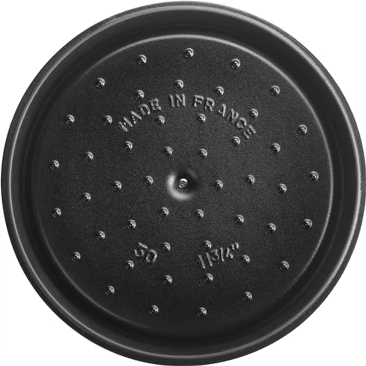 Staub 40509-862-0 Cocotte-Bräter, rund mit Deckel 30 cm, 8,35 L, mit mattschwarzer lierung im Inneren des Topfes, graphitgrau – Bild 6