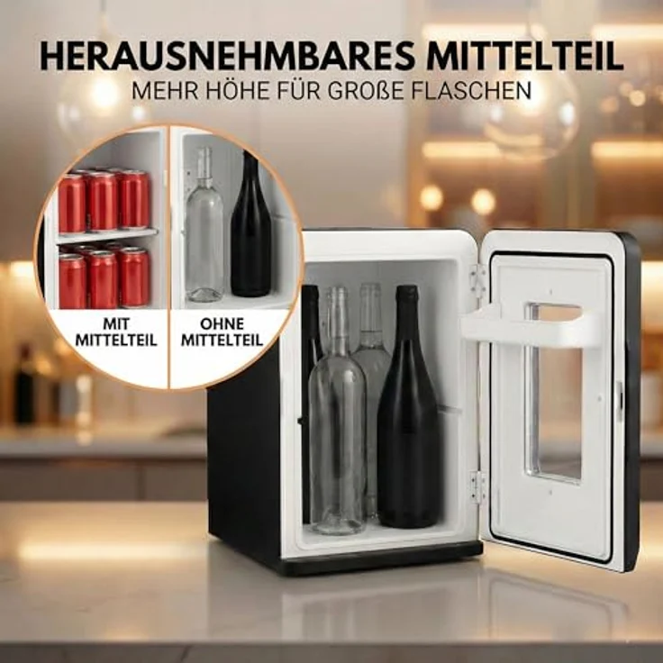Sommertal Getränkekühlschrank KS15, 15 Liter Volumen, AC/DC Betrieb, leise & tragbar, Schwarz – Bild 7