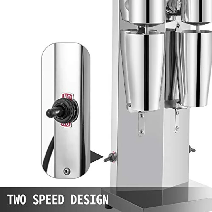 VEVOR Getränkemixer 150W, Milchshaker Elektrisch 800ml, Doppelköpfe, Silbrig – Bild 5