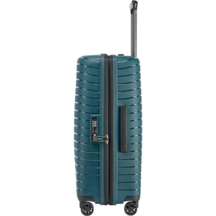 Stratic NOVIUM Hartschalenkoffer, Trolley Größe M, erweiterbar, 4 Rollen, TSA-Zahlenschloss, Polypropylen, Innenfutter aus recyceltem PET, Petrol – Bild 2