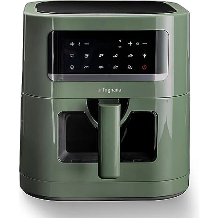 Tognana Iridea Heißluftfritteuse, 7L in Salbeigrün, Digitalanzeige mit 8 Programmen und 1800 Watt Leistung – Bild 1