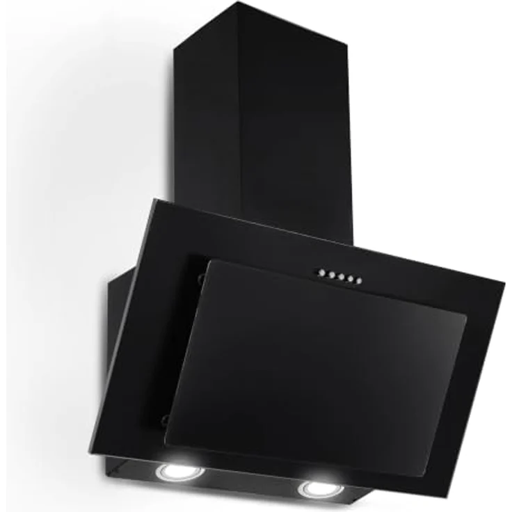 Respekta Dunstabzugshaube 60 cm, KOPFFREIE SCHRÄGHAUBE, 3 Stufen, Schwarz, Energieeffizienzklasse A++, Abluft- und Umluftbetrieb, LED-Beleuchtung – Bild 1