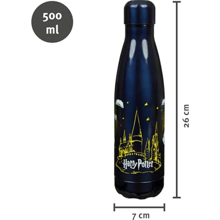 Undercover Harry Potter Isolierflasche, doppelwandig aus Edelstahl, auslaufsicher, für Jugendliche, 500ml, ideal für unterwegs – Bild 2