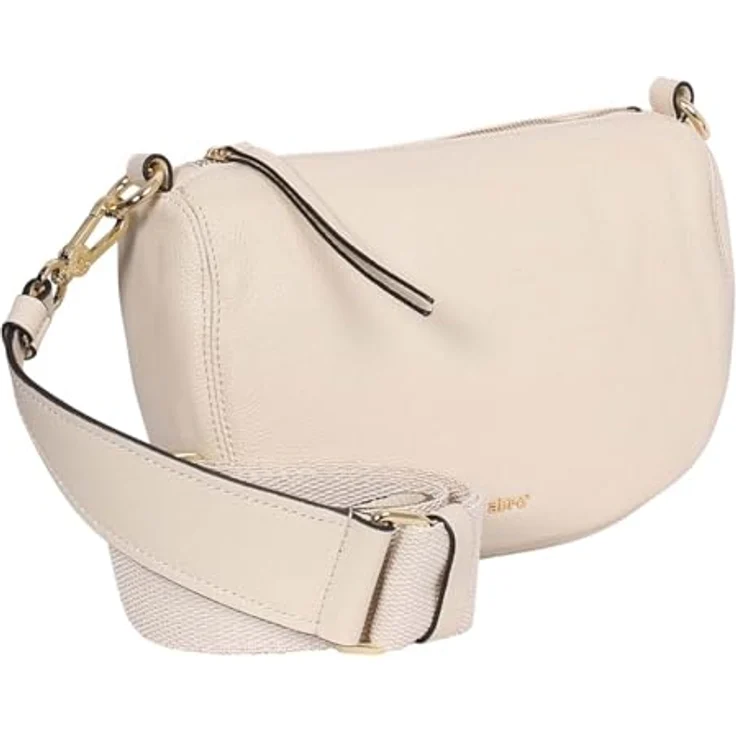 abro Mina Umhängetasche Leder, 26 cm, beige, 100% Leder, 26 cm x 8 cm x 18 cm – Bild 2