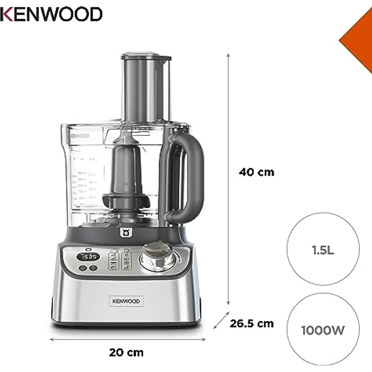 Kenwood MultiPro Express+, Küchenmaschine 1000 W mit 3 L Edelstahl-Schüssel und integrierter Waage, Silber – Bild 5