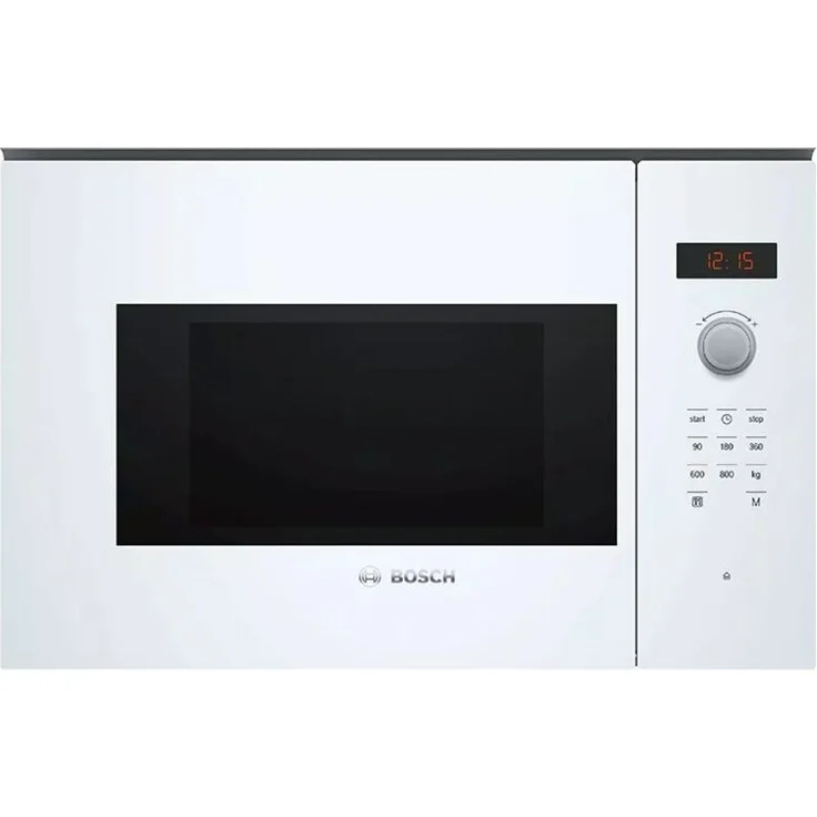 Bosch BFL523MW1F, 20-Liter Einbau-Mikrowelle mit 800 W, weiß, 7 automatische Programme, Edelstahl Innenraum und LED-Anzeige