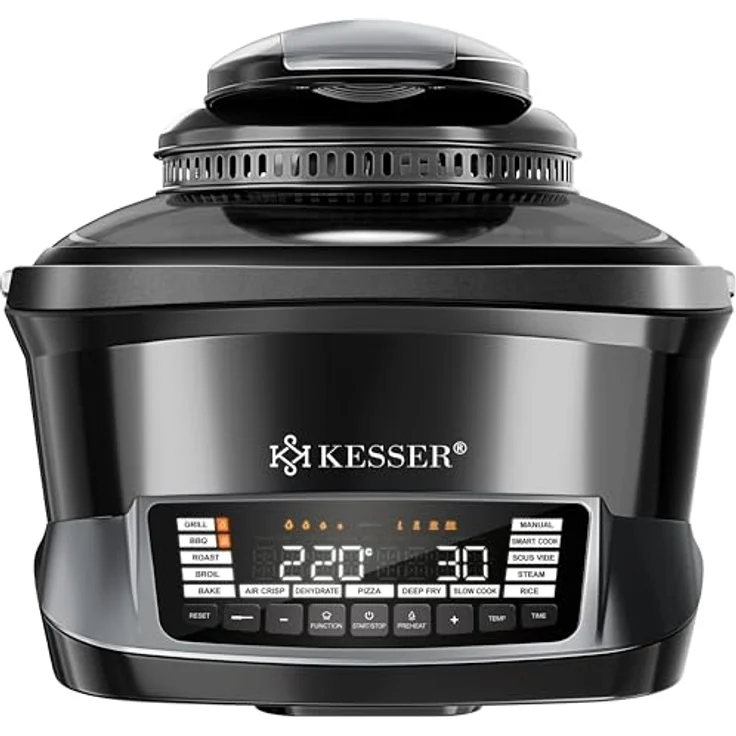 KESSER® Multikocher 8L mit Heißluftfritteuse, 16 Programme, Smart Cook System, integrierte Sonde, Vorheiz- & Warmhaltefunktion – Bild 1