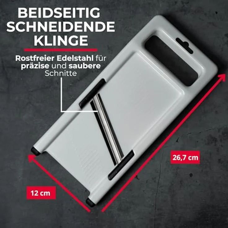 Westmark Gemüsehobel, Rostfreier Edelstahl-Kunststoff, Famos, Weiß-Schwarz-Silber, 11322270 – Bild 3