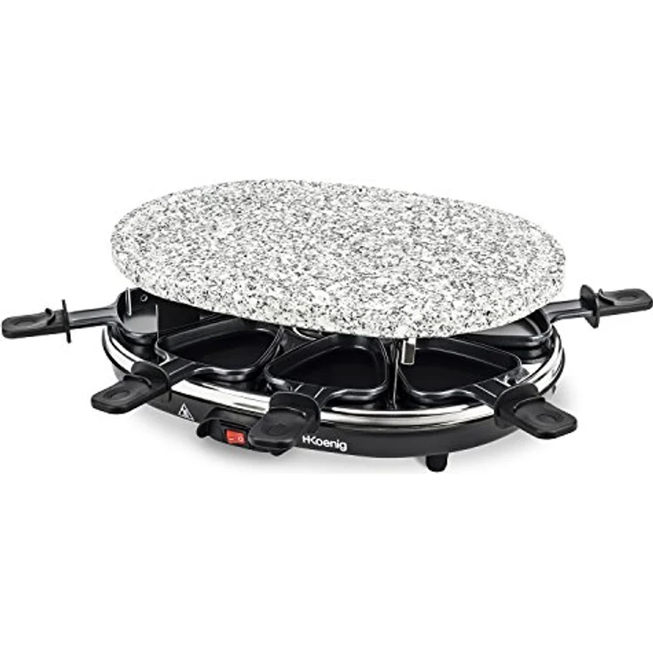 H.Koenig RP85 Raclette-Gerät - 8 Personen - Naturstein-Grillplatte - mit Pfännchen - 900 W - schwarz – Bild 3