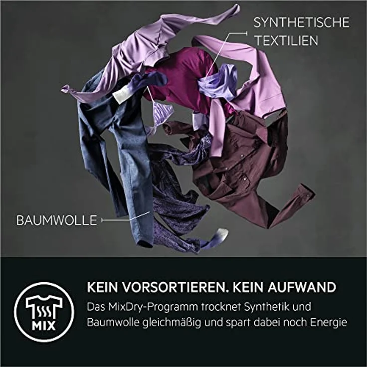 AEG Wärmepumpentrockner 8 kg Serie 7000 SensiDry A+++ Mengenautomatik Schontrommel Knitterschutz TR7T65680 – Bild 5