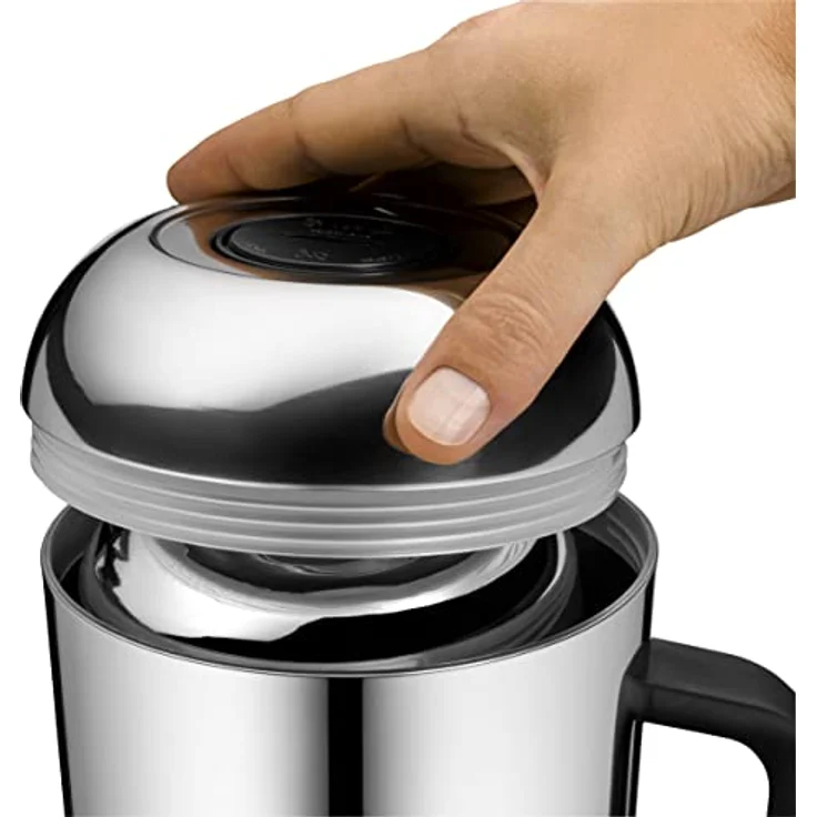WMF Isolierkanne Thermoskanne Impulse Vintage Kupfer, 1,0 l, für Kaffee oder Tee Druckverschluss hält Getränke 24h kalt und warm – Bild 5