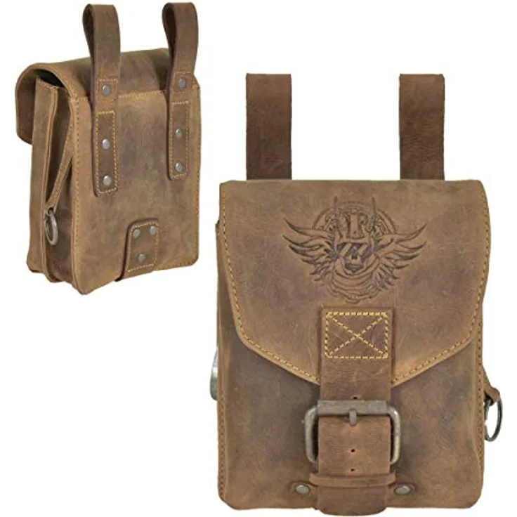 Greenburry Vintage Gürteltasche, 100% Leder, 14.5 cm x 8.5 cm x 20 cm, braun