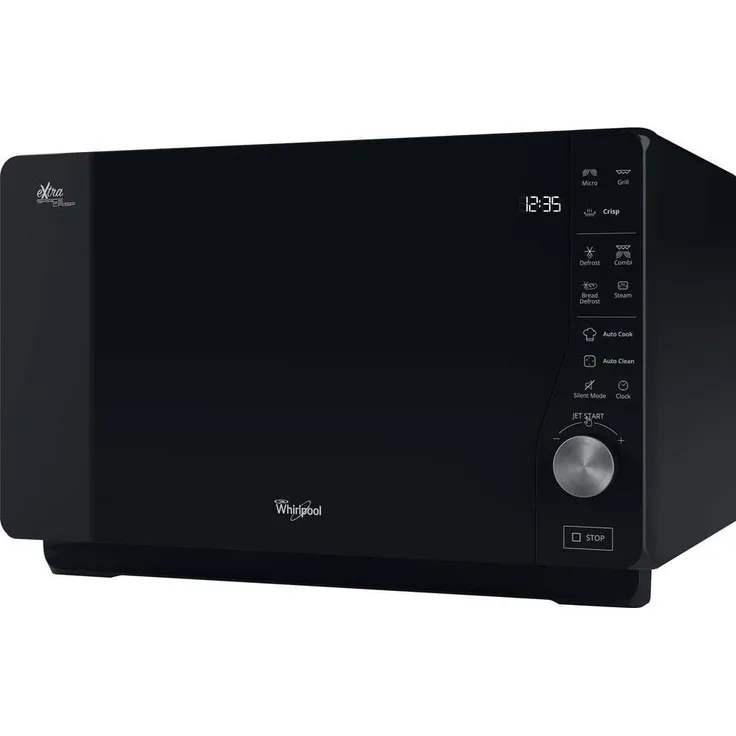 Whirlpool MWF 427 BL, Kombi-Mikrowelle mit 25 Litern, 800 Watt, schwarz, Grillfunktion und Dampfgaren