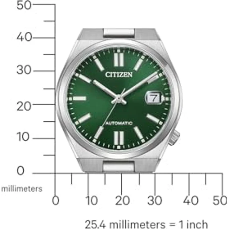 CITIZEN Damenuhr Automatik mit Edelstahl Gliederband 37 MM Saphirglas Datum Dunkelgrün NJ0200-50X, Mechanisches Uhrwerk mit automatischem Aufzug und Gangreserve von ca. 40 Stunden – Bild 3