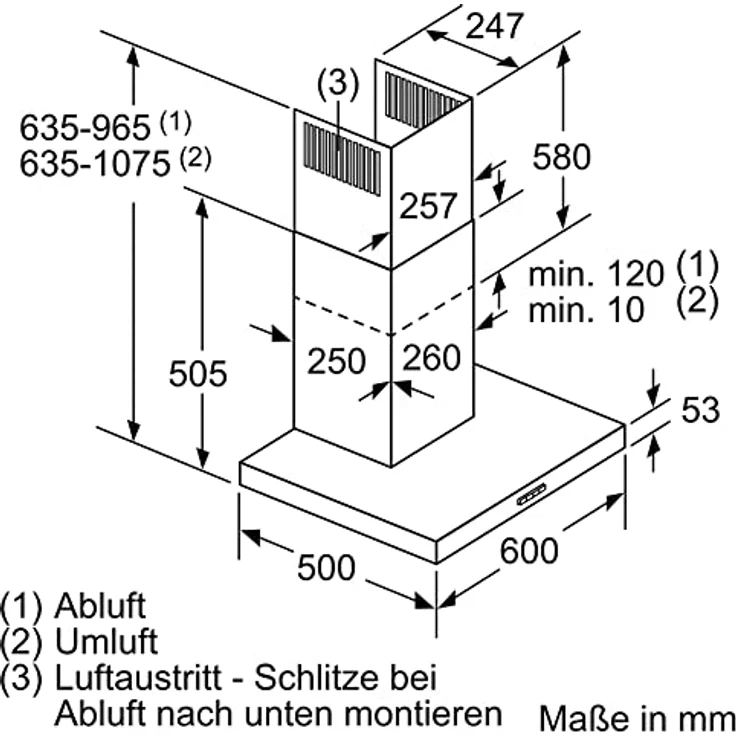 Bosch DWB66BC60 Wandhaube, Serie 2, Wandmontage, Energieeffizienzklasse: B, Leistungsstufen: 3, schwarz – Bild 4