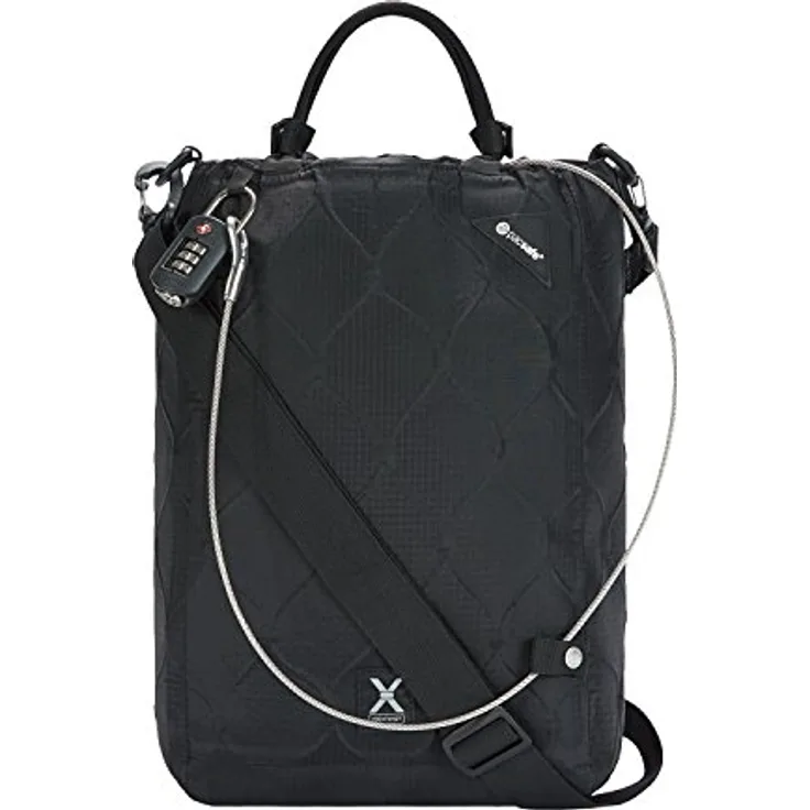 Pacsafe Travelsafe X15 - Mobiler Safe mit TSA-Zahlen Schloß, Trage-Tasche mit Anti-Diebstahl Technologie, 15 Liter, Schwarz/Black