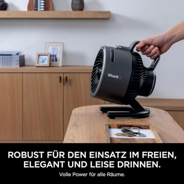 Shark FlexBreeze HydroGo Starker Ventilator mit Sprühnebel, Kühlung für drinnen & draußen, leise & langlebig, kabelgebunden & kabellos, kompakt & leicht, bis zu 20 m Luftstrom, Anthrazit FA050EU – Bild 10