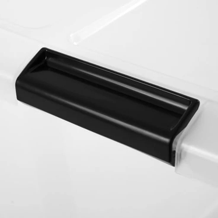 IRIS 4er-Set stapelbare Aufbewahrungsboxen 'Top Box', mit Deckel und Klickverschluss, 45 Liter, Kunststoff - Plastik, transparent, 39 x 57,5 x 30 cm – Bild 5