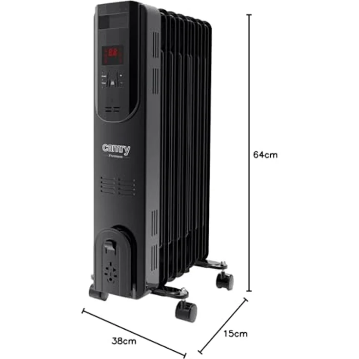 Camry CR 7812 1500w Ölradiator Schwarz mit LED-Display und Fernbedienung – Bild 9