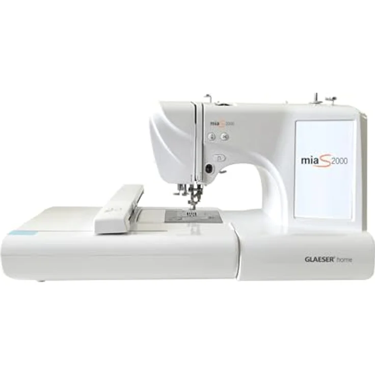 GLAESERhome miaS2000 Stickmaschine, kompakte Stickmaschine mit 96 vorinstallierten Designs und USB-Anschluss – Bild 2