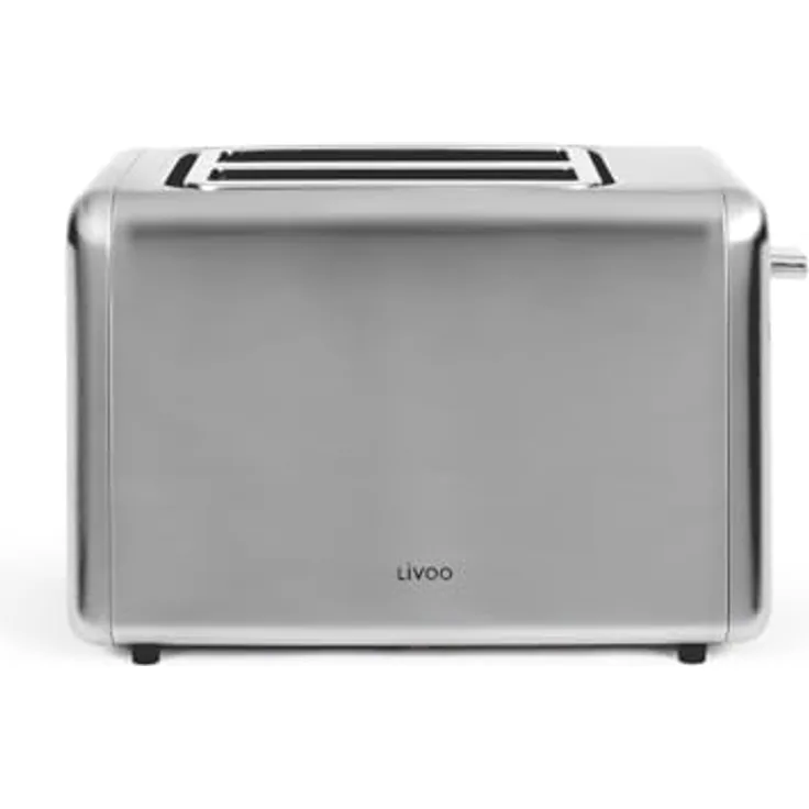 Livoo - DOD205 Toaster mit 2 Schlitzen - 3,5 cm breiter Schlitz, 850 W, Touchscreen, 3 Funktionen, regelbares Thermostat (7 Stufen), Edelstahl