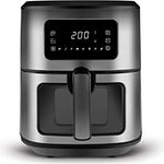 Karaca Multifry Inox XXL 6,5 Liter Airfryer mit digitalem Glasfenster, Heißluftfritteuse, 360-Grad-Luftzirkulationstechnologie, 8 Garfunktionen mit Garzeit, 1700 W, Akustisches Warnsystem - Preisvergleich