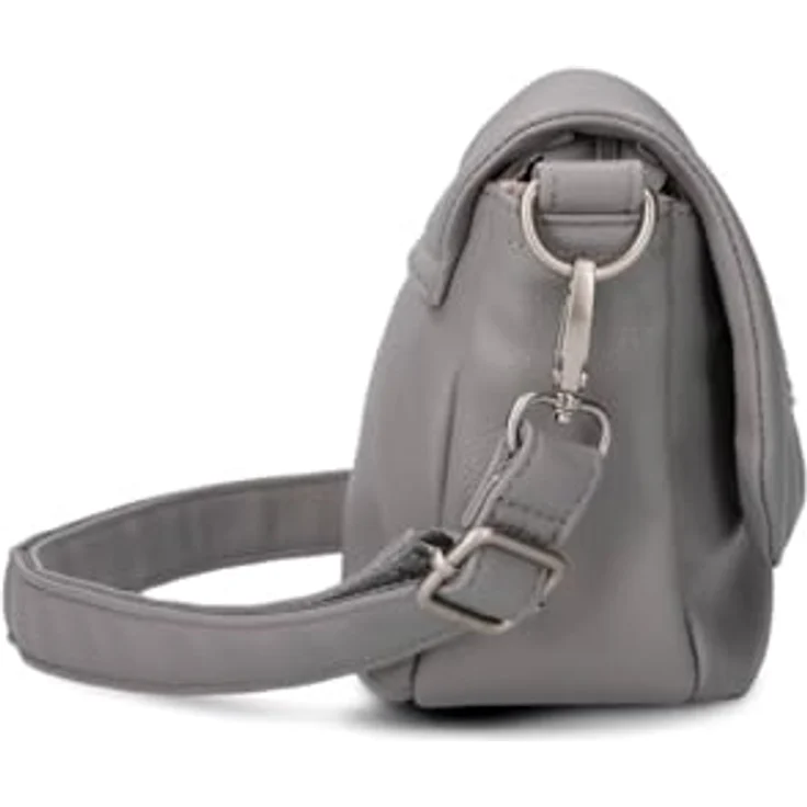 ZWEI Bodybag Mademoiselle M40, Crossbody Bag aus genarbtem Kunstleder, grau, 26 x 7 x 16 cm – Bild 4