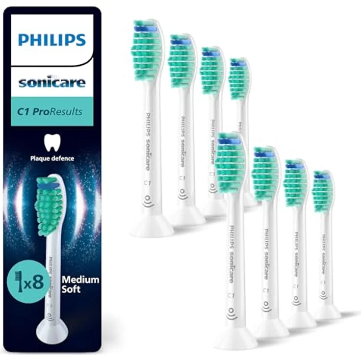 PHILIPS Sonicare C1 ProResults, Original Ersatzbürstenköpfe, Weiß, 8er-Pack – Bild 1