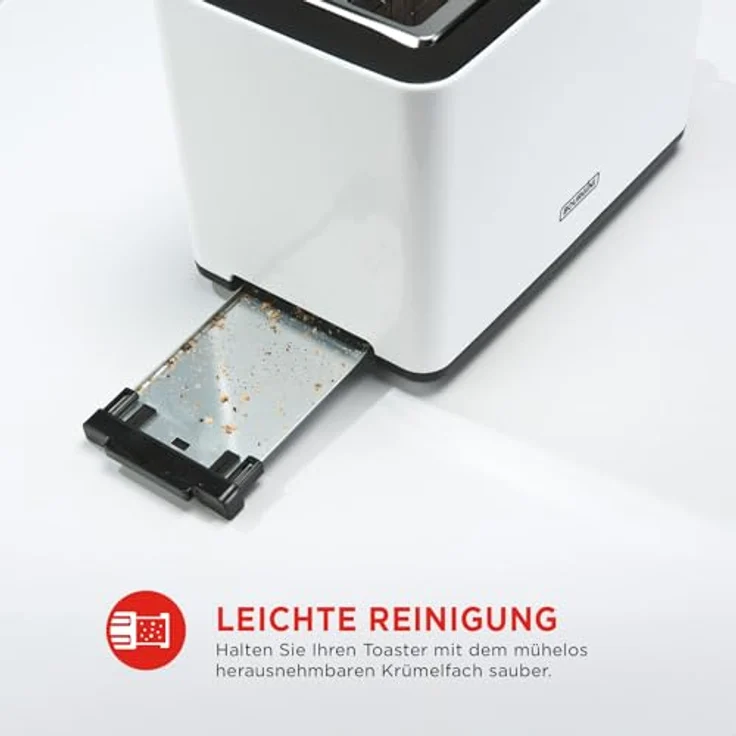 BOURGINI Bourgini Toaster mit extra breiten Schlitzen für Sandwiches - Weiß - Multifunktionaler Sandwichtoaster mit brötchenaufsatz und 2 Scheiben Langschlitz – Bild 4