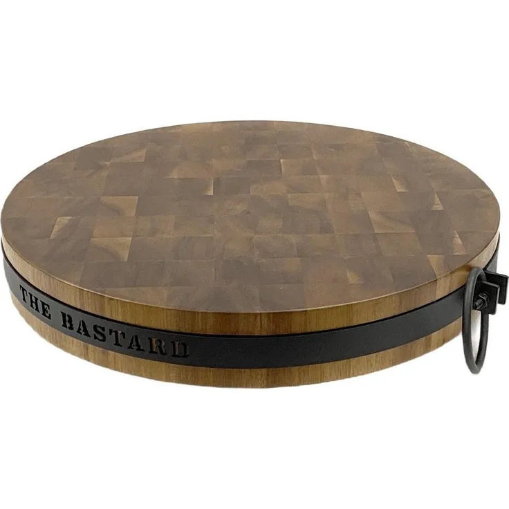 The Bastard Butcher Block, robustes Schneidebrett aus Akazienholz, 40 cm Durchmesser, braun