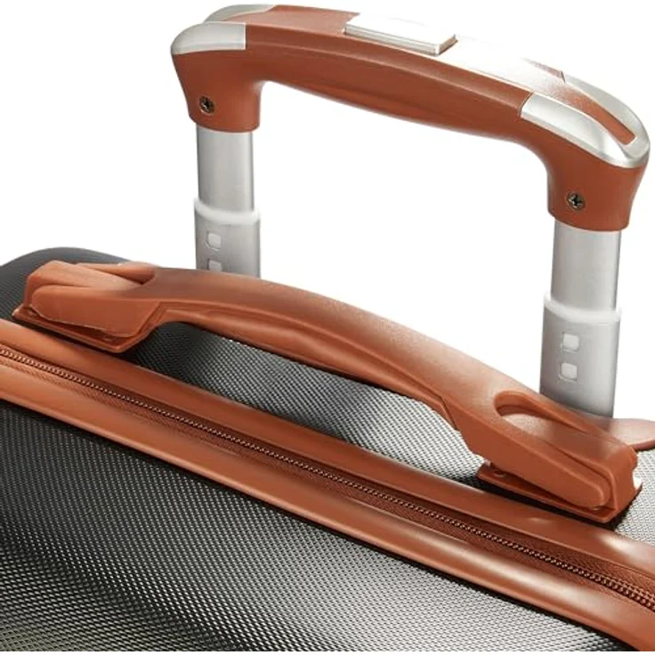 BRUBAKER Kofferset Paris - 3tlg. Hartschalen Koffer Set mit Zahlenschloss, 360° Rollen - Schwarz und Hellbraun – Bild 4