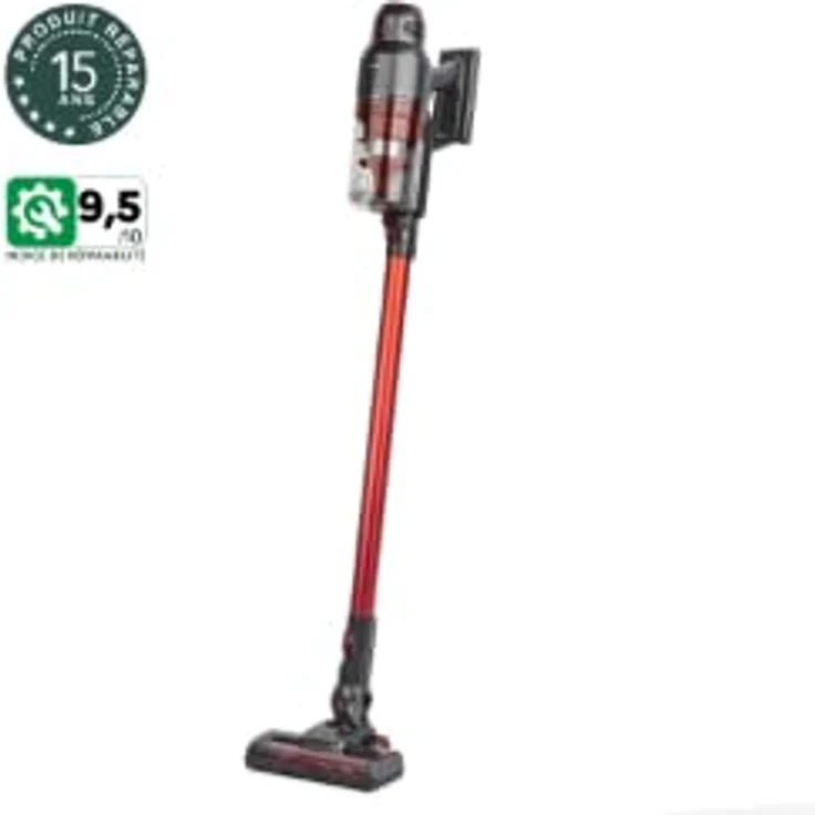 H.Koenig Kabelloser Handstaubsauger ohne Beutel UPX18 - EasyClean+ - 3 Geschwindigkeitsstufen - 1,12 kg - 220 W-multifunktional für Haus Auto Büro, Aluminium, rot, 0.8 liters – Bild 2