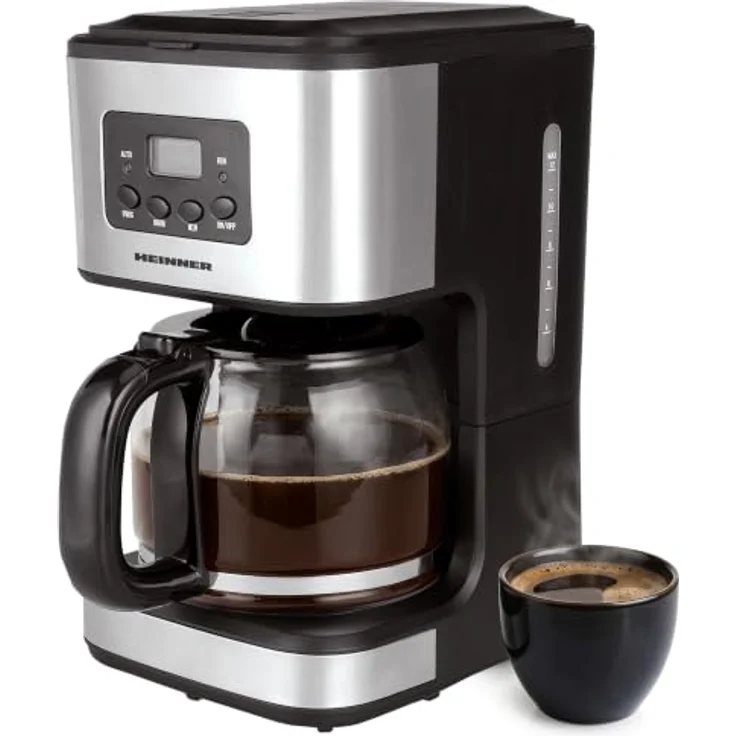 Heinner HCM-D915, Filterkaffeemaschine, 1,5 l, 900 W, Schwarz/Edelstahl, LCD-Display, Warmhaltefunktion, spülmaschinenfest – Bild 1