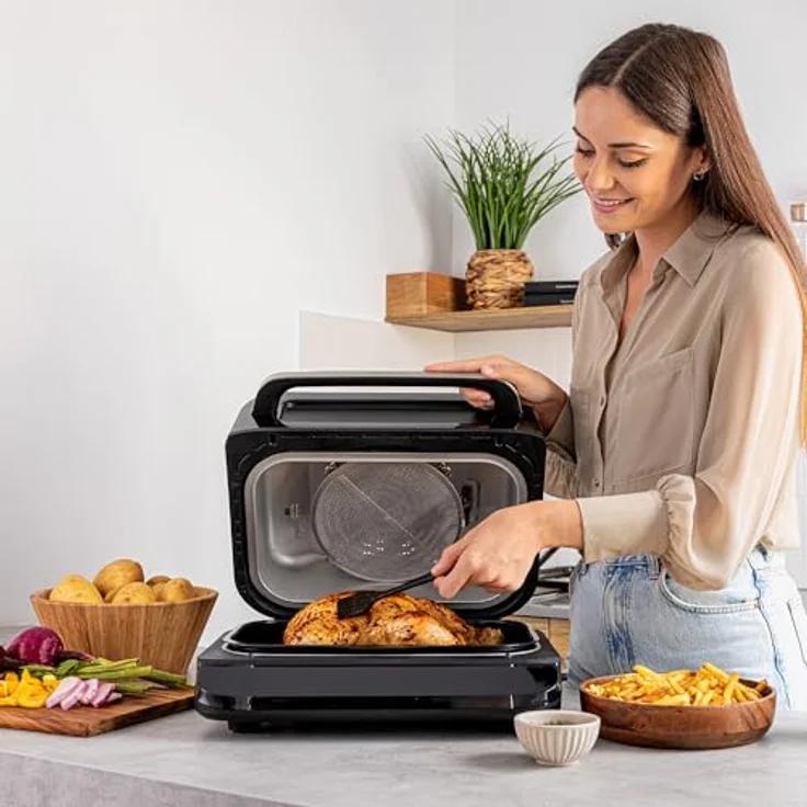 Cecotec Cecofry FireDome 6000, Grill-Heißluftfritteuse ohne Öl, 6 L, 2400 W, 6 Kochmodi, 4 Grillstufen, einstellbares Thermostat, inklusive Temperatursensor und Zubehör – Bild 5
