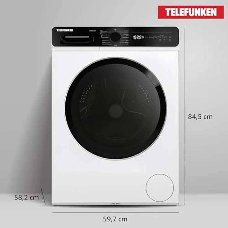 Telefunken Waschtrockner Kombi, 9 kg Waschen / 6 kg Trocknen, 1400 U/Min, Inverter Motor, 15 Programme, AquaStop, energiesparend, weiß – Bild 3