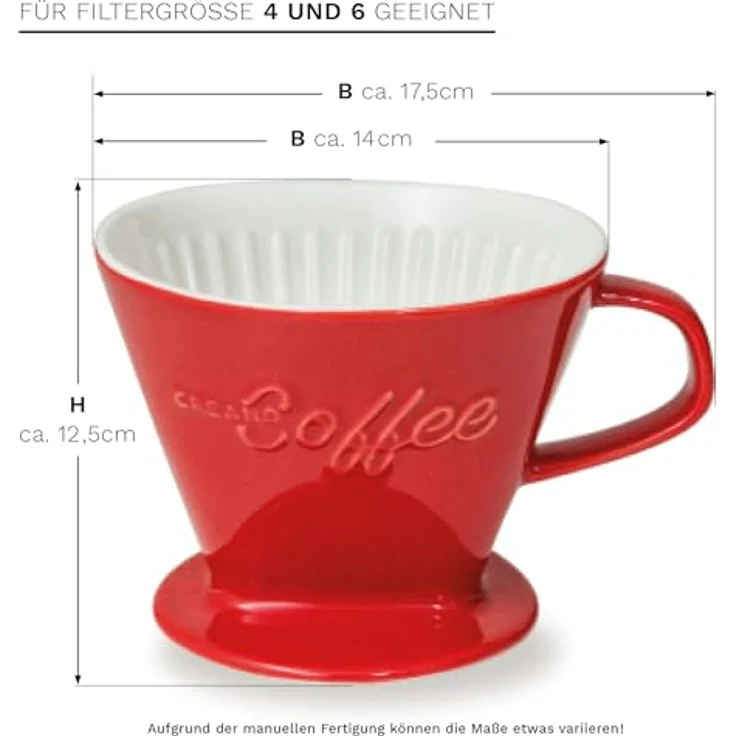 Creano Handfilter, Porzellan, Zubehör für Filtertüten 2 und 4 – Bild 4