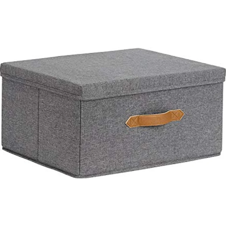 LOVE IT STORE IT Premium Aufbewahrungsbox mit Deckel - Aus hochwertigem Stoff - Extra groß und stabil - Grau - 43x33x21 cm – Bild 1