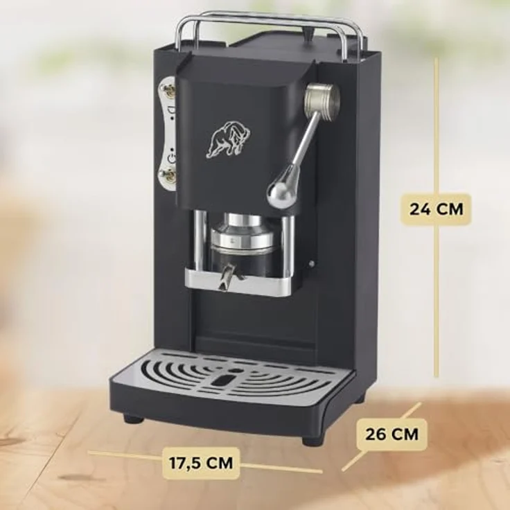Faber Pro Essential Chrom, ESE Pad Espressomaschine mit erhöhtem Auslauf und Wassertank aus Glas, Schwarz Chrom – Bild 8