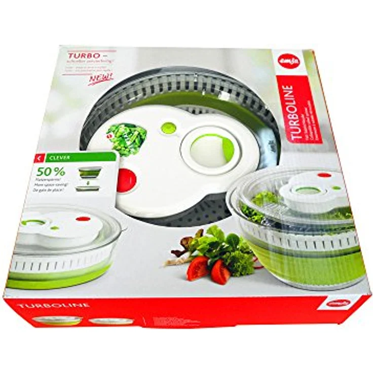 Emsa 512991 Turboline Falt-Salatschleuder 4,5 L Grün Transparent – Bild 5