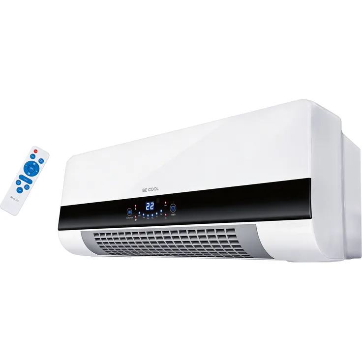 BE COOL PTC Wand-Heizlüfter 2200W "WILL", weiß/grau, für Räume 20-30m², mit Timer und Überhitzungsschutz