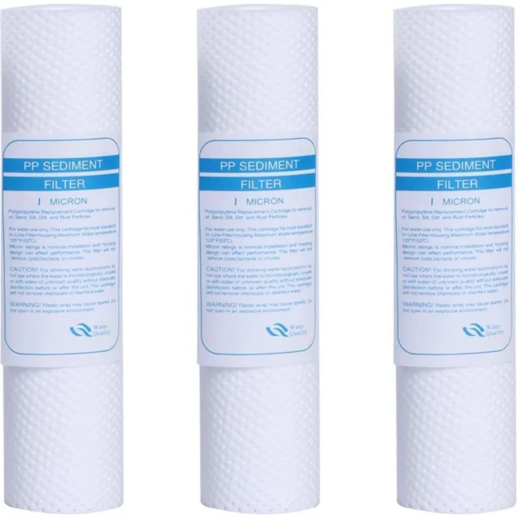 HUINING Wasserfilter Ersatzfilter 1 Mikron, 3 Stück, 6,3 x 25,4 cm PP für Umkehrosmose Systeme, hohe Kapazität, universelle Kompatibilität, zertifizierte Sicherheit