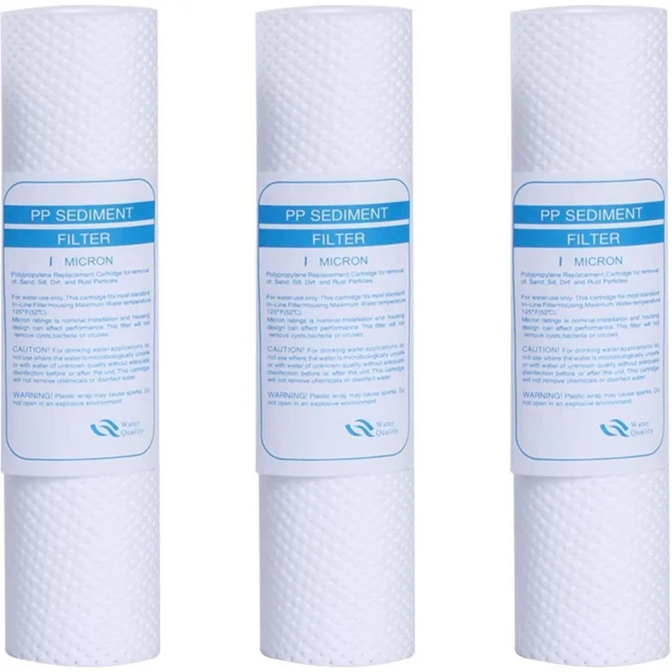 HUINING Wasserfilter Ersatzfilter 1 Mikron, 3 Stück, 6,3 x 25,4 cm PP für Umkehrosmose Systeme, hohe Kapazität, universelle Kompatibilität, zertifizierte Sicherheit