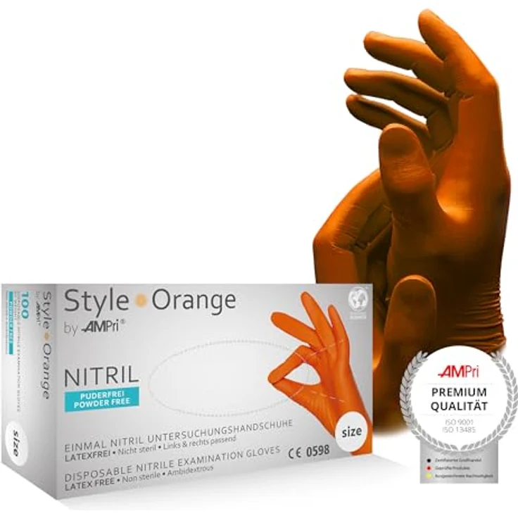 Ampri Nitrilhandschuhe Style Orange XL – Bild 2