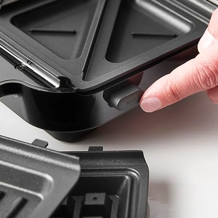RUSSELL HOBBS Sandwichmaker 26810-56, 750 W, 3-in-1 Sandwichtoaster mit Easy Clean Funktion, vertikale Aufstellmöglichkeit, platzsparend, Tragegriff - Schwarz – Bild 4